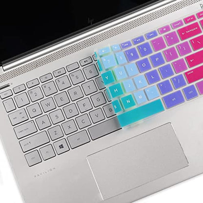 Keyboard Cover for HP Stream 14" Laptop, HP Laptop 14-dq/dk/cf/fq 14-cf0006dx 14-cf2033wm 14-cf0013dx cf2733wm 14-cf2112wm 14-cf2111wm 14-fq1025cl 14-fq0013dx 14-fq0045nr 14-fq1003cl fq0032ms -Rainbow - color: Rainbow