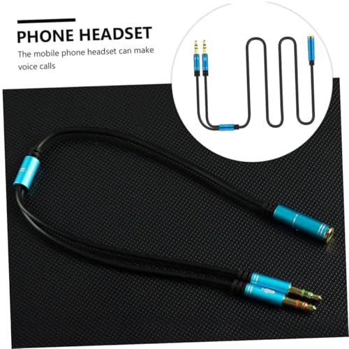 OSALADI 2PCS Headphone Splitter Cable and Microphone Connector for Desktop and Laptop Computer Accessory Practical Y Splitter Wire for Smartphone Headset Separation and Black
