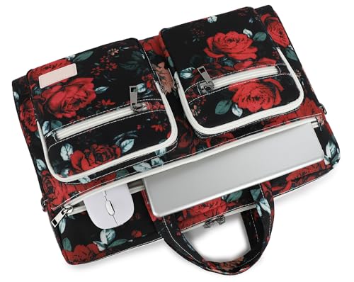 DACHEE Laptop Shoulder Bag for 15 Inch/15.6 Inch Macbook Pro - color: New Redrose Bag