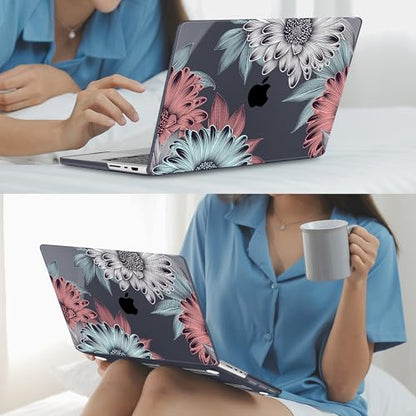 Mektron Case for M5 MacBook Pro 14 inch 2026 Model A3427 A3426 Fit 2025-2021 Model A3434 A3112 M4 A3112 A3401 A3185 M3 A2918 A2992 M2 A2779 M1 A2442 Pro/Max Cover, Blooming Chrysanthemums - color: Blooming Chrysanthemums