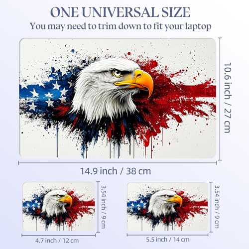 Universal Laptop Skin Sticker Decal,15.6 Inch Laptop Vinyl Cover for 13" 14" 15.6" Laptop,Scratch-Resistant Waterproof Protector Wrap,Reusable with Wrist Pads,American Eagle Flag Splash - color: American Eagle Flag Splash