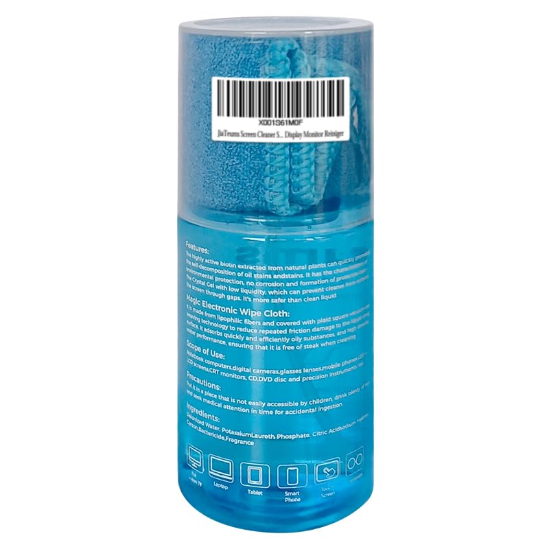 TV Screen Cleaner, Non-Drip Touchscreen Spray with Wiper for CD Disc Laptop Phone Tablet Computer Lens(200ml) - color: 200ml (Pack of 1)