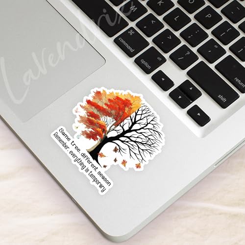 (3pcs) Same Tree Different Season Remember Everything is Temporary Sticker Funny Sayings Motivational Quotes Inspirational Vinyl Decal for Tumbler Laptop Water Bottles Books Phone -Size 3x2.9