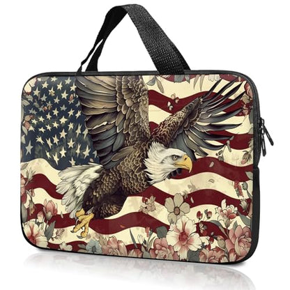 14" 15" Laptop Handle Bag Computer Bag,14.2" 15.4 inch Pouch Holder Notebook Sleeve Cover Compatible for Dell,Lenovo,Toshiba HP, Asus Notebook Messenger Briefcase-Flying Eagle flag flowers - color: Flying Eagle Flag Flowers