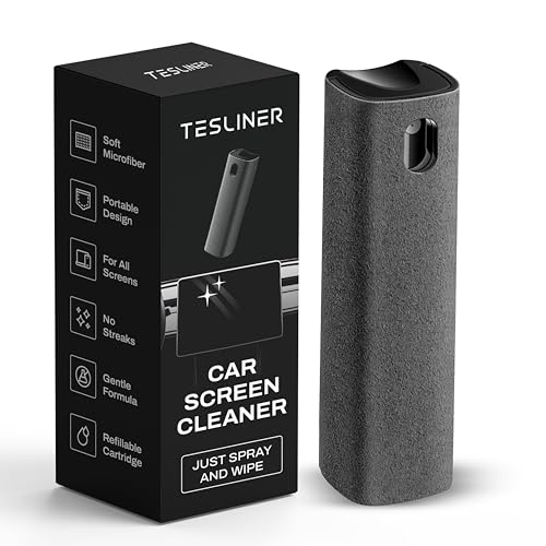 Tesla Screen Cleaner, 2-in-1 Screen Cleaning Spray with Microfiber Cloth, Tesla Accessories for Model Y, Model 3, S, X, Cybertruck