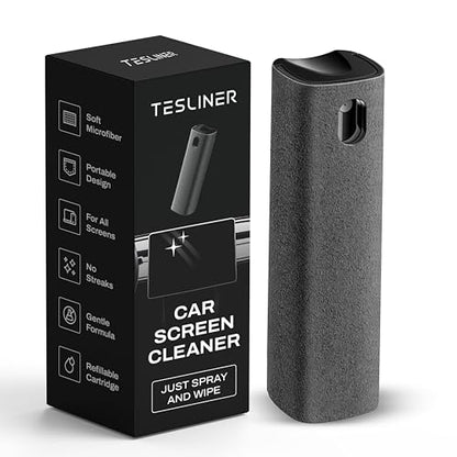 Tesla Screen Cleaner, 2-in-1 Screen Cleaning Spray with Microfiber Cloth, Tesla Accessories for Model Y, Model 3, S, X, Cybertruck