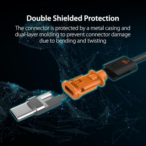 j5create USB C to USB C 100W Fast Charging Cable | 5.9ft / 1.8m, Double Braided, for Samsung Galaxy, iPad Pro, iPad mini, Tablet, Laptop, Chromebook, MacBook Pro (JUCX25L18)