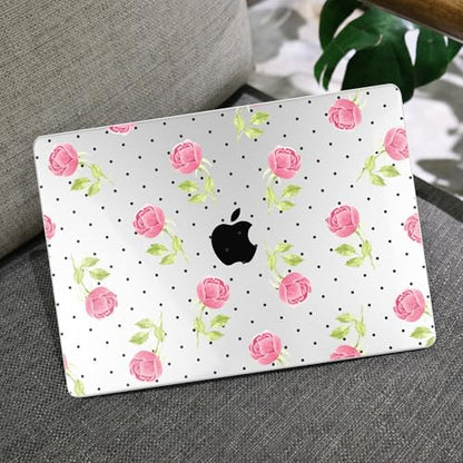 MEEgoodo Case for MacBook Pro 16 inch 2026 2024 2023 2021,Laptop Shell Compatible with M5 M4 M3 M2 M1 Pro/Max Chip,Fit Model A3429/A3428/A3403/A3186/A2991/A2780/A2485,Watercolor Roses&Polka Dots - color: Watercolor Roses&Polka Dots