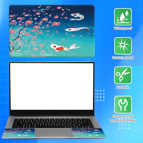 Universal Laptop Skin Sticker Decal for 11.6”12" 13" 13.3" 14" 15" 15.4" 15.6" Reusable Waterproof Scratch-Scratch Resistant Protective Vinyl Laptop Notebook Skin Stickers - Cherry Blossom and Fish - color: Cherry Blossom and Fish