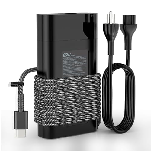 New Slim 65W USB Type C Laptop Charger Compatible with HP, Spectre X360 Envy X360 Elite x2 Elitebook Pavilion Chromebook ProBook Omnibook TPN-LA12 Fast Charging Computer Power AC Adapter (L32392-001) - color: L32392-001