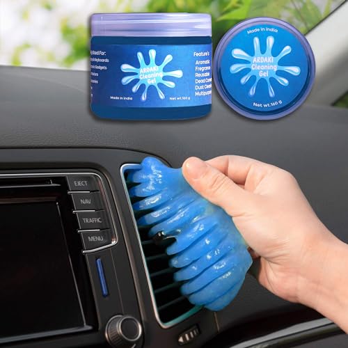 Car Cleaning Gel Multipurpose Car AC Vent Interior Dust Cleaning Gel Jelly Car Interior Keyboard PC Laptop Electronic Gadget Cleaning Kit with Fregrance (Cleaning Gel + Windshield Tablet)