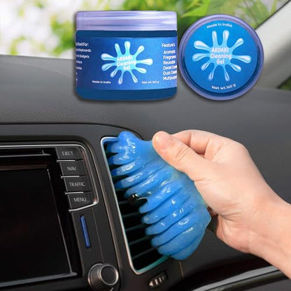 Car Cleaning Gel Multipurpose Car AC Vent Interior Dust Cleaning Gel Jelly Car Interior Keyboard PC Laptop Electronic Gadget Cleaning Kit with Fregrance (Cleaning Gel + Windshield Tablet)