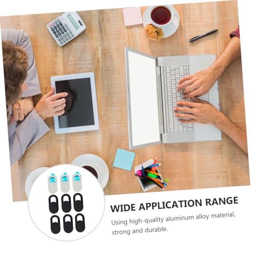 Toddmomy 9pcs Webcam Cover Privacy Protective Slide Camera Shield for Laptop Phone Computer with Metal Oval White Black for Visual Security