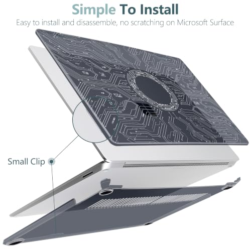 Batianda Case for Microsoft Surface Laptop 15 inch, Noir Circuit | Fits Surface Laptop for Business 8th Edition 2026 & Surface Laptop 7 2024, 4-in-1 Accessories Bundle, Slim Durable Hard Shell - color: Noir Circuit