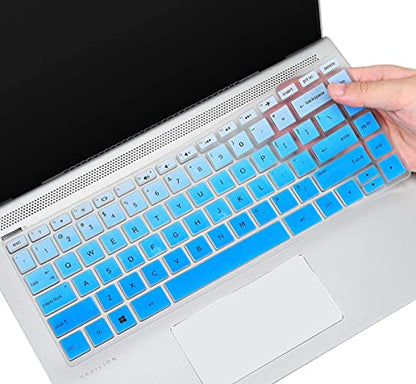 Keyboard Cover for HP Pavilion x360 14 & HP Laptop 14-dq0040nr/HP 14-dq/dh/dk 14-fq 14-cd/ce/cf HP Ultrabook 14, 14-dq5009nr 14-dq6015dx 14-dq0760dx 14-dq0762dx 14-dq0703dx 14-dq0052dx dq5043cl - color: Ombre Blue