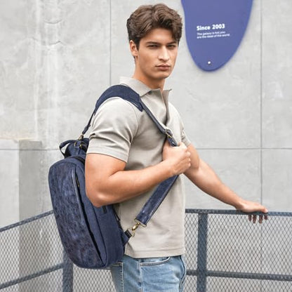 Canvas Messenger Bag Sling Bag Crossbody Shoulder Bag for Men Women Travel Work Satchel Bags - color: Blue-a