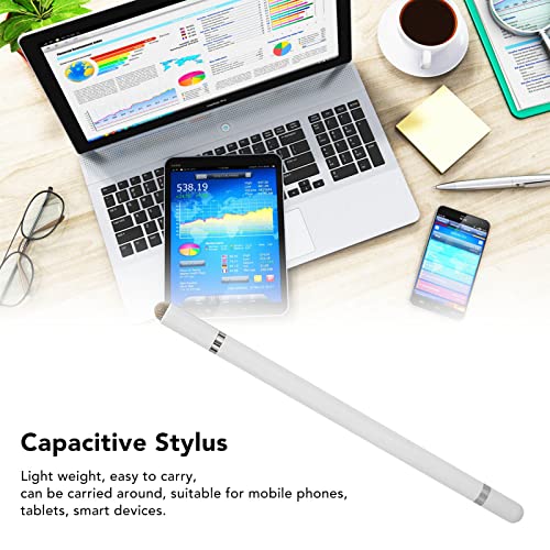3 in 1 Stylus Pen, Universal Capacitive Stylus with 3 Replaceable Tips, No Battery Needed Touch Screen Pen fo Tablet, Phone, Drawing & Writing (White)