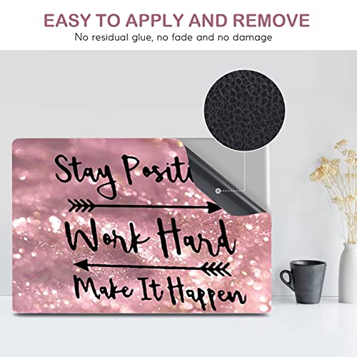 DINKY Laptop Skin Sticker Decal, 13" 13.3" 14" 15" 15.4" 15.6 inch Laptop Universal Reusable Vinyl Skin Stickers Cover Art Decal Notebook PC Personalized Protector (Pink Letters) - color: Pink Letters