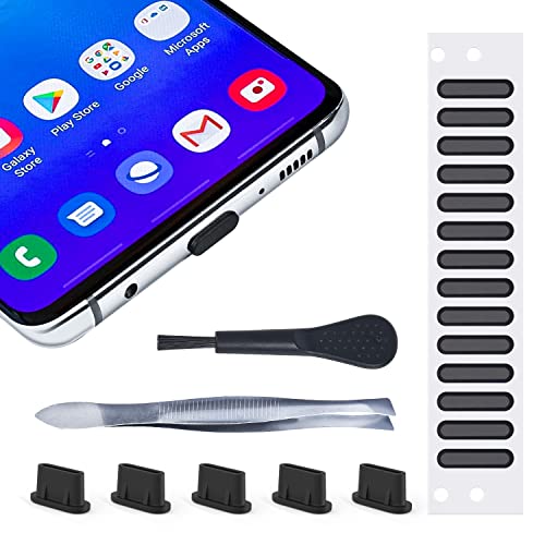 5PACK USB C Dust Plug Type C Port Cover for iPhone 17/17 Pro/17 Pro Max/16/15 Pro Max Speaker Mesh Cover Protector, Samsung Galaxy S26 S25 S24 S23 S22 S21, MacBook, USB C Port Dustproof Adhesive Cover - size: For Type C(4 in 1)