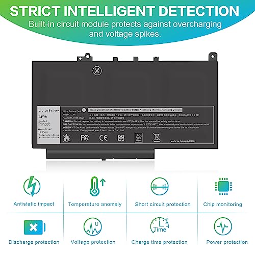 Futurebatt 7CJRC Laptop Battery for Dell Latitude 7470 7270 E7470 E7270 Battery 7CJRC KNM09 0KNM09 21X15 021X15 TX283 0TX283 - size: 7CJRC 9.88 4.72 1.30in