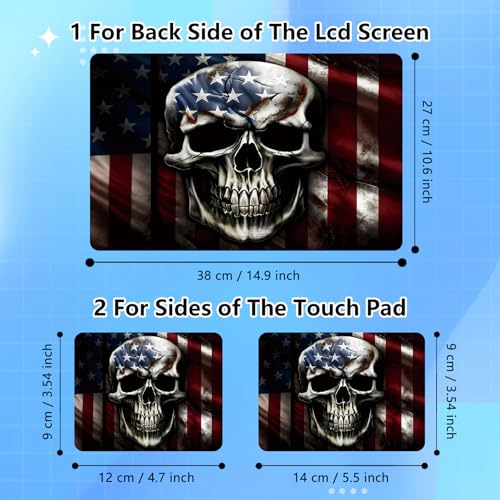 Universal Laptop Skin Sticker Decal for 11.6”12" 13" 13.3" 14" 15" 15.4" 15.6" Reusable Waterproof Scratch-Scratch Resistant Protective Vinyl Laptop Notebook Skin Stickers - American Flag Skull - color: American Flag Skull