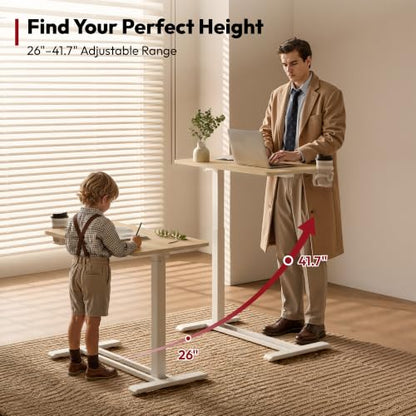 SANODESK 32''Pneumatic Adjustable Overbed Bedside Table with Hidden Casters | Medical Mobile Side End Table Laptop Computer Standing Desk Cart with Tray, Hospital and Home Use,31.5"W x 17.7"D,Wood Grain - color: Wood Grain, size: Large