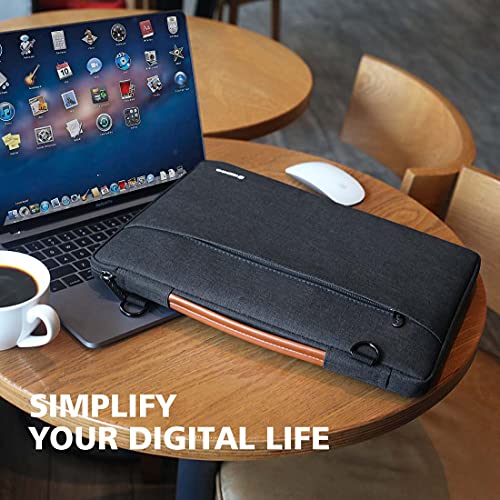 NIDOO 13-14 Inch Laptop Shoulder Bag Sleeve Case Protective Notebook Bag for 13.5 Inch Surface Laptop 3 4 5/14.4" Surface Laptop Studio/ThinkPad P14s L14 T14 / Chromebook S345 / HP Pavilion 14 - color: Dark Gray - Shoulder, size: 13 -13.3 inch