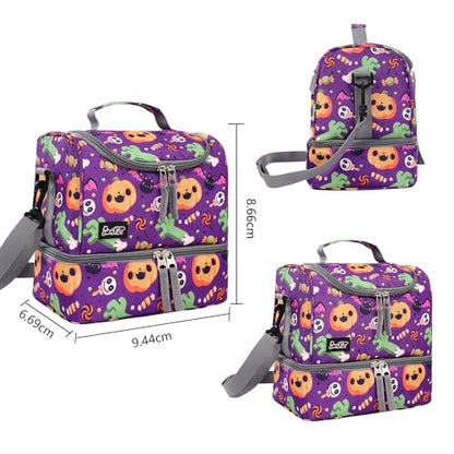 Tilami Rolling Backpack 18 inch Double Handle with Lunch Bag Wheeled Kids Backpack, Pumpkin Purple - color: Pumpkin