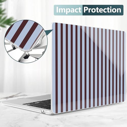 for MacBook Air 13 Inch (13.6 Inch) Case, M5/M4/M3/M2 Chip 2026 2025 2024 2023 2022, Hard Plastic Printed Cover with Screen Protector & Keyboard Cover & Dust Plugs, Modern Stripes - color: Modern Stripes