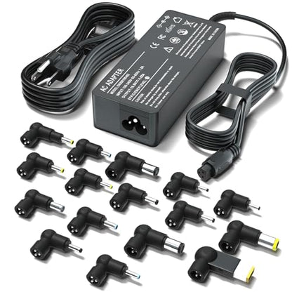 90W Universal Laptop Charger with 16 Tips - Compatible with Dell/HP/Acer/Asus/Lenovo/IBM/Sony/Fujitsu/Gateway/Samsung/Toshiba Notebook Ultrabook Chromebook Power Supply Cord