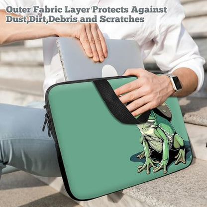 Universal Tablet Laptop Sleeve Case 10 inch, Green Frog Slim Carrying Case Durable Handbag Travel Laptop Bag for 7 to 10-inch Laptops/Notebook/Kids Tablet/ipad/eBook Readers - color: Green Frog, size: 10 inch