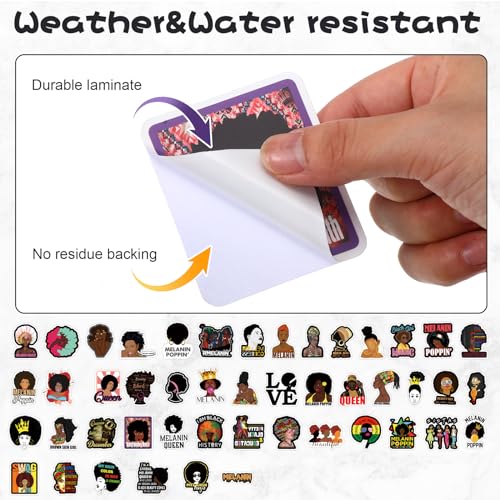 Zonon 100 Pcs Melanin Stickers Black Girl Laptop Water Bottle Decal | Waterproof Vinyl for Teens Women, Computer Skateboard Phone, Black Girl Magic Empowerment Theme, Aesthetic Graffiti Patches - style: Classic