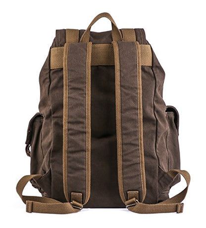GOOTIUM 21101CF Specially High Density Thick Canvas Backpack Rucksack,Coffee - color: Coffee, size: Large