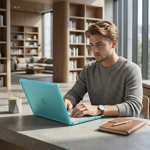 Batianda Ultimate Rugged Case for MacBook Neo 13 Inch 2026, Light Blue | Fits Model A3404, Shock-Absorbing TPU Bumper, Carbon Fiber Side Texture, Matte Rugged Shockproof Hybrid Protective Shell - color: Light Blue