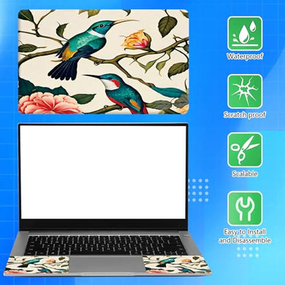 Universal Laptop Skin Sticker Decal for 11.6”12" 13" 13.3" 14" 15" 15.4" 15.6" Reusable Waterproof Scratch-Scratch Resistant Protective Vinyl Laptop Notebook Skin Stickers - Bird Flowers - color: Bird flowers