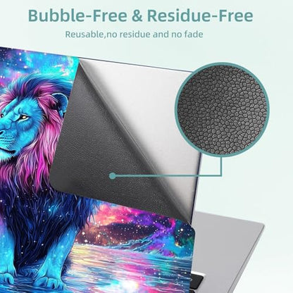 Universal Laptop Skin Decal, 3-Piece Vinyl Protector for 12 13 14 15.6" Notebook, Waterproof Anti-Scratch, Easy Trim & Bubble-Free Finish, Beautiful Lion Sitting on the Water - color: Beautiful Lion Sitting on the Water