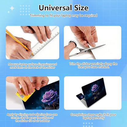 Universal Laptop Skin Sticker Decal for 11.6”12" 13" 13.3" 14" 15" 15.4" 15.6" Reusable Waterproof Scratch-Scratch Resistant Protective Vinyl Laptop Notebook Skin Stickers - Galaxy Rose Flower - color: Galaxy Rose Flower