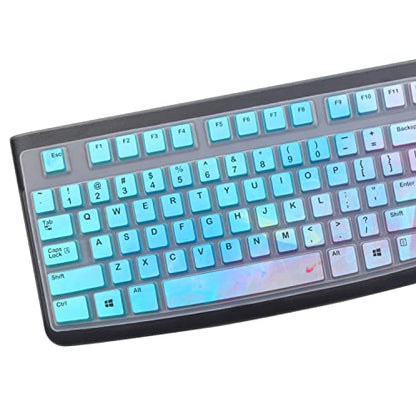 Silicone Keyboard Cover for Logitech K120 & MK120 Ergonomic Desktop USB Wired Keyboard, Logitech K120 & MK120 Keyboard Protective Skin US Layout (NOT Fit Other Model)-Colorful - color: Colorful