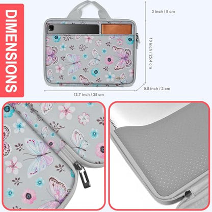 Hseok Laptop Case 13.3-14 Inch Sleeve,TSA Shockproof Computer Handbag,Compatible with MacBook Neo/Pro 14 M5/M4/M3/M2/M1,All Models 13.3" MacBook Air/Pro,XPS 13/14,Most 13-14 Notebooks,Butterfly - color: Butterfly
