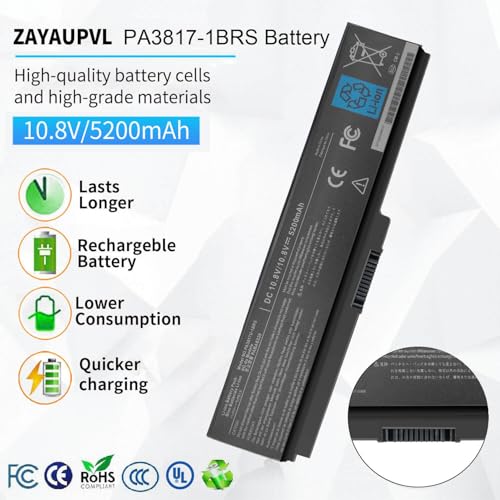 PA3817U-1BRS Battery for Toshiba Satellite P755 P745 L755 L755D L775 L775D | L745 L655 L675 L645 C655 C675 A655 M645 Series P745-S4320 L755-S5153 L655-S5097 L675D-S7104 PA3818u-1BRS PABAS228
