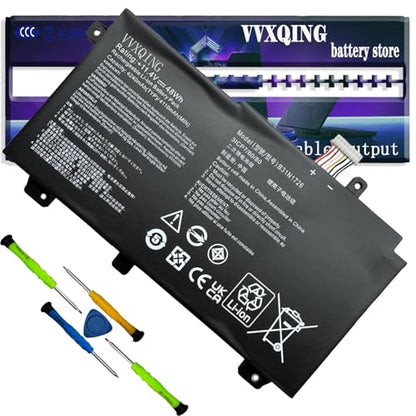 VVXIQNG B31N1726 48Wh Battery Replacement for Asus TUF Gaming FX505DY FX505DT FX505DV FX505DU Series A17 FA706II A15 FA506 FA506IH FA506IU Series FX86 FX86FE FX86FM Series 11.4V 4110mAh-ae1xx