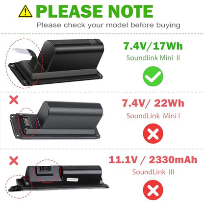 Fancy Buying 2297mAh 088796 088789 088772 080841 Replacement Battery for Bose Soundlink Mini 2/Soundlink Mini II Series - Hands-on Welding Required - size: 4.45*1.5*1.61inch 088796