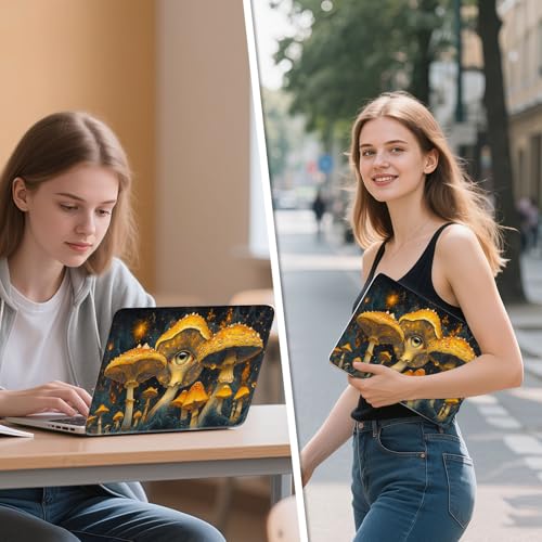 Universal Laptop Skin Sticker Decal, 12"-15.6" Aesthetic Vinyl Wrap, Magic Mushroom Eye Waterproof Notebook Cover Art Protector for MacBook HP Dell Lenovo, Fits 13" 14" 15" 15.6" - color: Magic Mushroom Eye
