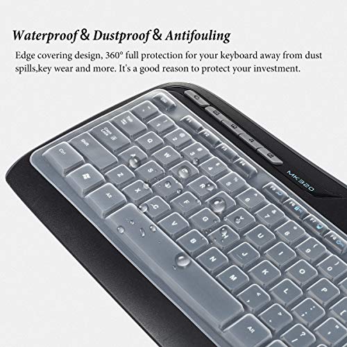 Keyboard Cover Compatible with Logitech MK320 MK330 K330 MK335 Wireless Desktop Keyboard, Logitech MK320-YR002/Y-R0009 Keyboard Protector Skin-Clear - color: Clear, size: MK320/MK330/K330/MK335