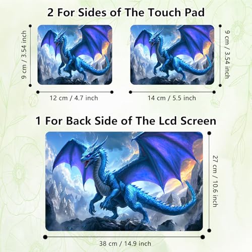 Laptop Skin Sticker Decal, Universal Reusable Vinyl Laptop Cover for 12" 13" 13.3" 14" 15" 15.4" 15.6" Notebook PC, Waterproof Scratch-Resistant with 2 Wrist Pads, Easy to Apply & Remove,H Dragon - color: H Dragon