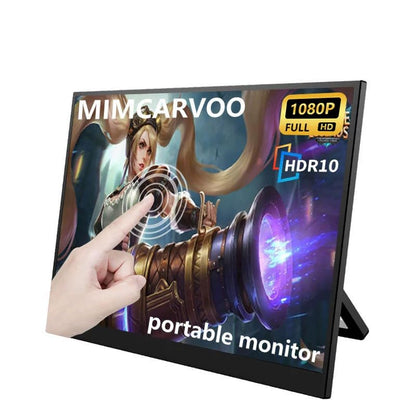 cjc 15.6" FHD Portable Touch Screen Monitor with Kickstand - USB C HDMI External Travel Display for Laptop, Phone, Gaming Console, Second Screen (15.6“ 60Hz) - size: 15.6“ 60Hz
