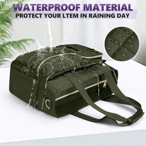 SDYSM Teacher Tote Bag 15.6 inch Laptop Bag Work Bags for Women Nurse Tote Professional Computer Messenger Shoulder Bags Laptop Briefcase for Office, College, Nursing, Olive Green - color: Olive Green