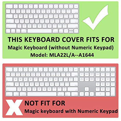 ProElife Ultra Thin Silicone Keyboard Protector Cover Skin for Apple Magic Keyboard & Magic Keyboard 2 (U.S Version, Model: MLA22L/A-A1644, Without Numeric Keypad) (Transparent) - color: Transparent