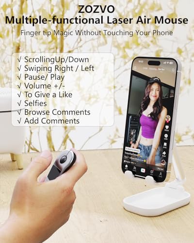 Air Mouse Bluetooth Rechargeable Presenter with Touchpad, Remote Control for PowerPoint/Keynote/TikTok/Camera/Kindle App, Applicable for PC/iOS/Android (Silver) - color: Silver