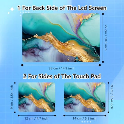 Universal Laptop Skin Sticker Decal for 11.6”12" 13" 13.3" 14" 15" 15.4" 15.6" Reusable Waterproof Scratch-Scratch Resistant Protective Vinyl Laptop Notebook Skin Stickers - Green Marble - color: Green Marble